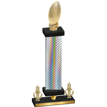 Premium Single Silver Carbon Fiber Victory Football Trophy