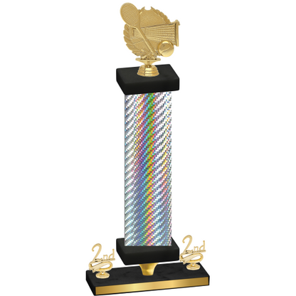 Premium Single Silver Carbon Fiber Second Place Tennis Trophy