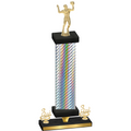 Premium Single Silver Carbon Fiber Third Place Volleyball Trophy