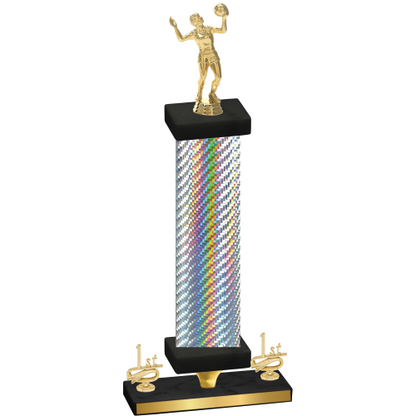 Premium Single Silver Carbon Fiber First Place Volleyball Trophy