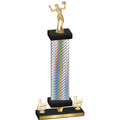 Premium Single Silver Carbon Fiber Third Place Volleyball Trophy