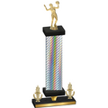 Premium Single Silver Carbon Fiber Victory Volleyball Trophy