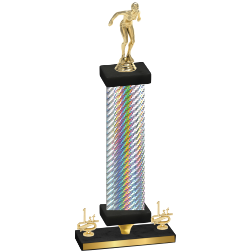 Premium Single Silver Carbon Fiber First Place Tennis Trophy