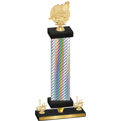 Premium Single Silver Carbon Fiber First Place Swimming Trophy