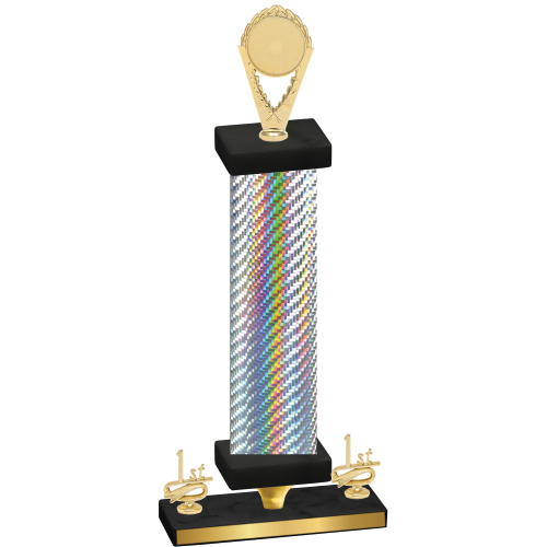 Premium Single Silver Carbon Fiber First Place Insert Trophy