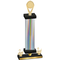 Premium Single Silver Carbon Fiber Second Place Insert Trophy