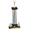 Premium Single Silver Carbon Fiber Victory Victory Trophy