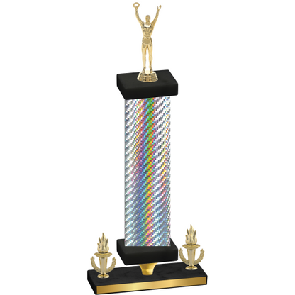 Premium Single Silver Carbon Fiber Victory Victory Trophy