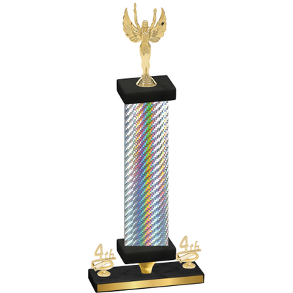 Premium Single Silver Carbon Fiber Fourth Place Victory Trophy