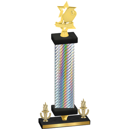 Premium Single Silver Carbon Fiber Victory Pickleball Trophy