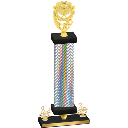 Premium Single Silver Carbon Fiber Third Place Pickleball Trophy