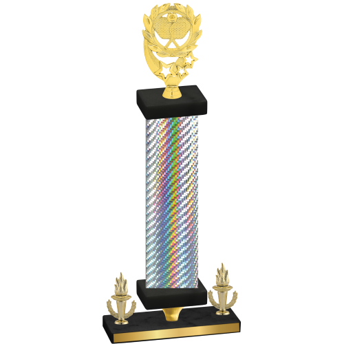 Premium Single Silver Carbon Fiber Victory Pickleball Trophy