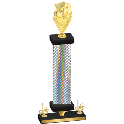 Premium Single Silver Carbon Fiber First Place Pickleball Trophy