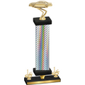 Premium Single Silver Carbon Fiber First Place Cars Trophy