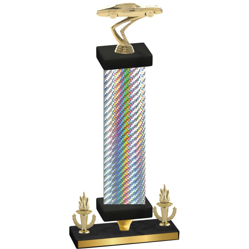 Premium Single Silver Carbon Fiber Victory Cars Trophy