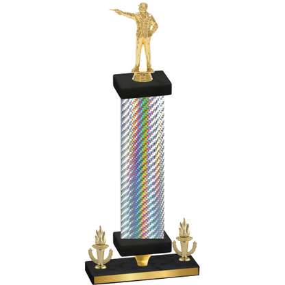 Premium Single Silver Carbon Fiber Victory Shooter Trophy