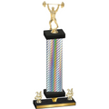 Premium Single Silver Carbon Fiber Year Weights Trophy