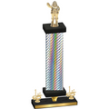 Premium Single Silver Carbon Fiber First Place Holiday Trophy
