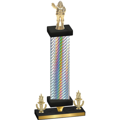 Premium Single Silver Carbon Fiber Victory Holiday Trophy