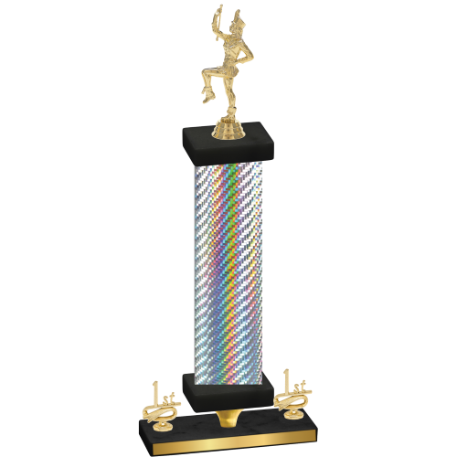 Premium Single Silver Carbon Fiber First Place Majorette Trophy