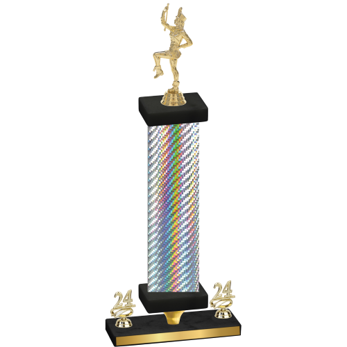 Premium Single Silver Carbon Fiber Year Majorette Trophy