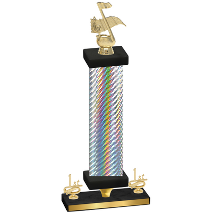 Premium Single Silver Carbon Fiber First Place Music Trophy