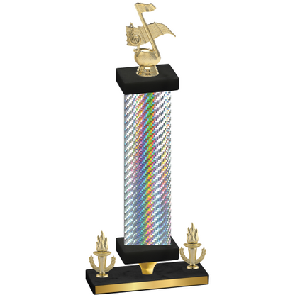 Premium Single Silver Carbon Fiber Victory Music Trophy