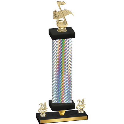 Premium Single Silver Carbon Fiber Year Music Trophy