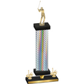 Premium Single Silver Carbon Fiber First Place Golf Trophy
