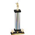 Premium Single Silver Carbon Fiber Fourth Place Golf Trophy