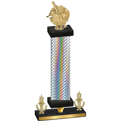 Premium Single Silver Carbon Fiber Victory Baseball Trophy