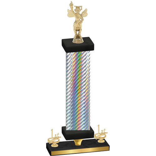 Premium Single Silver Carbon Fiber First Place Academics Trophy