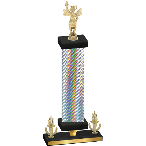 Premium Single Silver Carbon Fiber Victory Academics Trophy