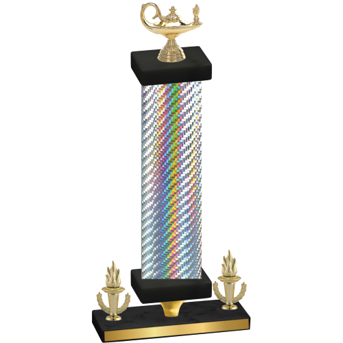 Premium Single Silver Carbon Fiber Victory Academics Trophy