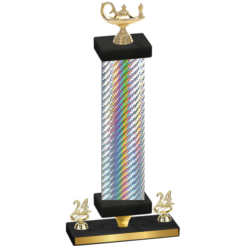 Premium Single Silver Carbon Fiber Year Academics Trophy