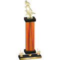 Premium Single Orange Carbon Fiber First Place Football Trophy