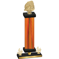 Premium Single Orange Carbon Fiber Fourth Place Soccer Trophy