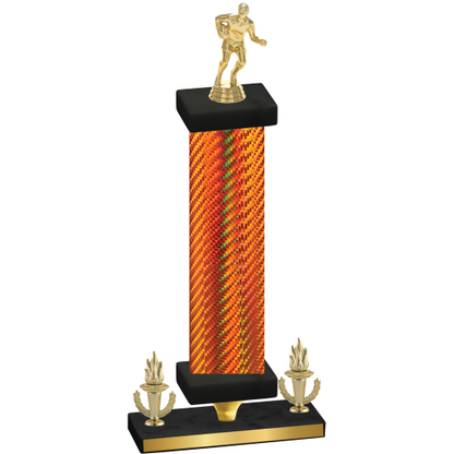 Premium Single Orange Carbon Fiber Victory Rugby Trophy