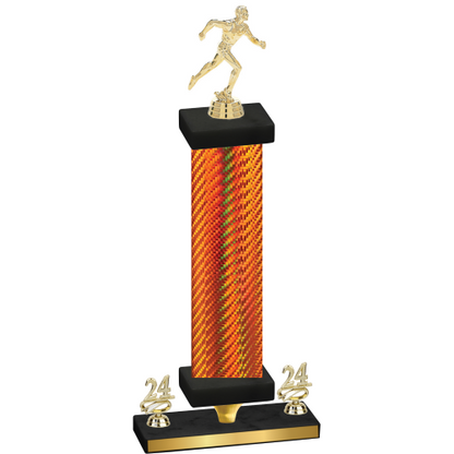 Premium Single Orange Carbon Fiber Year Running Trophy