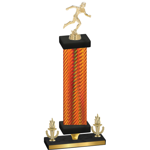 Premium Single Orange Carbon Fiber Victory Running Trophy