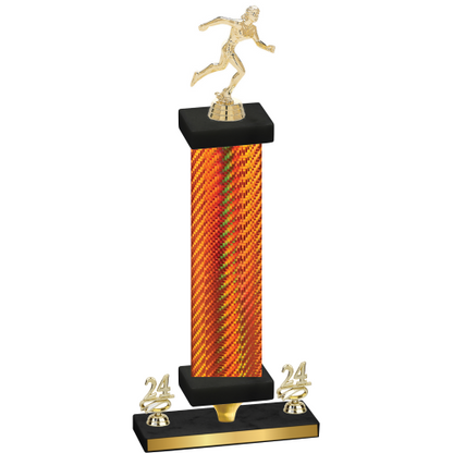 Premium Single Orange Carbon Fiber Year Running Trophy
