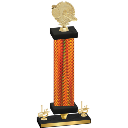 Premium Single Orange Carbon Fiber First Place Running Trophy