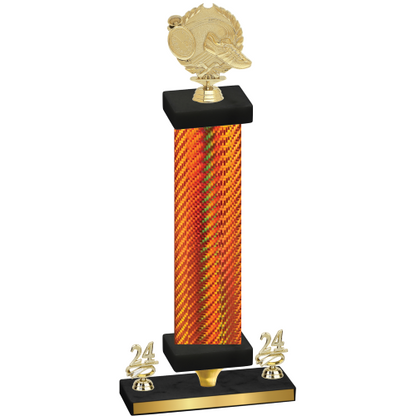 Premium Single Orange Carbon Fiber Year Running Trophy
