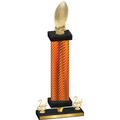 Premium Single Orange Carbon Fiber Second Place Football Trophy