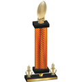 Premium Single Orange Carbon Fiber Victory Football Trophy