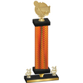 Premium Single Orange Carbon Fiber Year Tennis Trophy