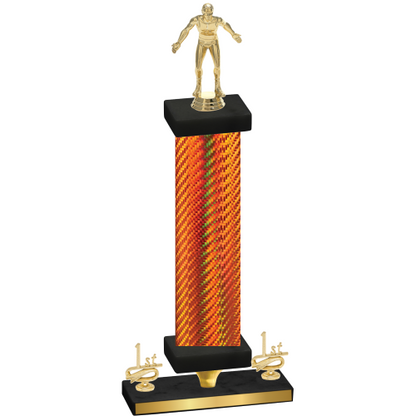 Premium Single Orange Carbon Fiber First Place Wrestling Trophy
