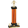 Premium Single Orange Carbon Fiber Fourth Place Wrestling Trophy