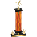 Premium Single Orange Carbon Fiber Third Place Bowling Trophy