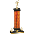 Premium Single Orange Carbon Fiber First Place Volleyball Trophy